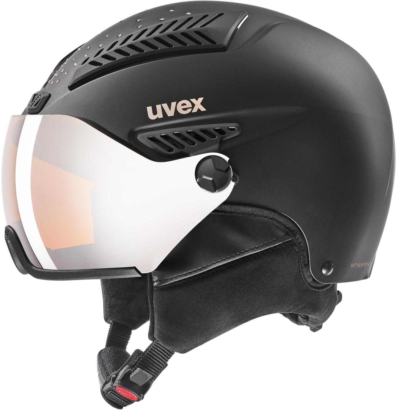 uvex HLMT 600 Visor Skihelm 55-57 cm, 60 black mat