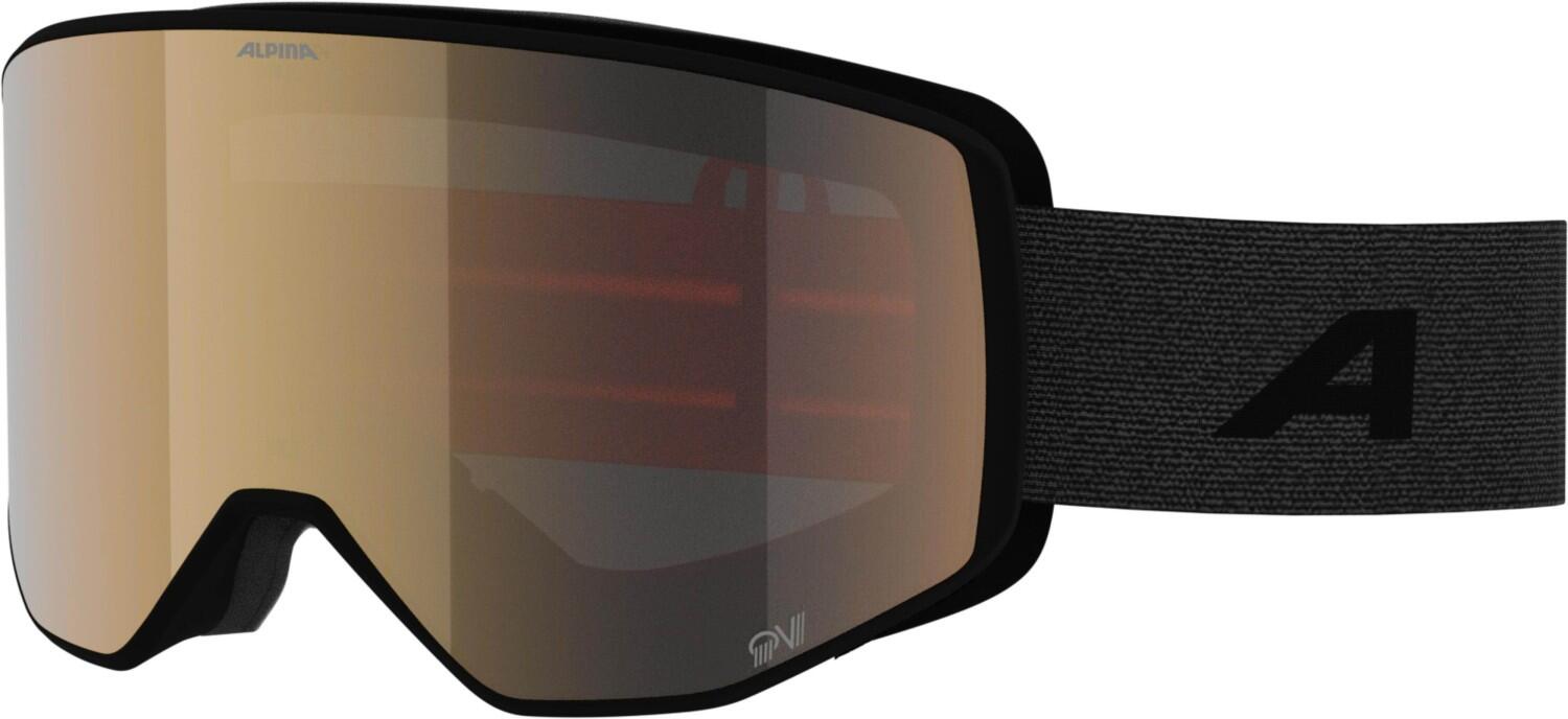 Alpina Venet M QuattroVarioflex Skibrille (731 black matt, Scheibe: gold (S2 - S3))
