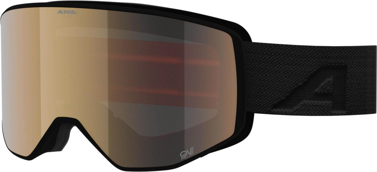Alpina Venet M QuattroVarioflex Skibrille (732 black/black matt, Scheibe: gold (S2 - S3))