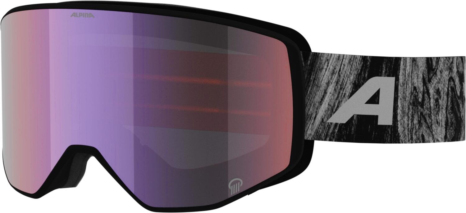 Alpina Venet M Quattroflex Skibrille (834 black glacier matt, Scheibe: pink (S2))