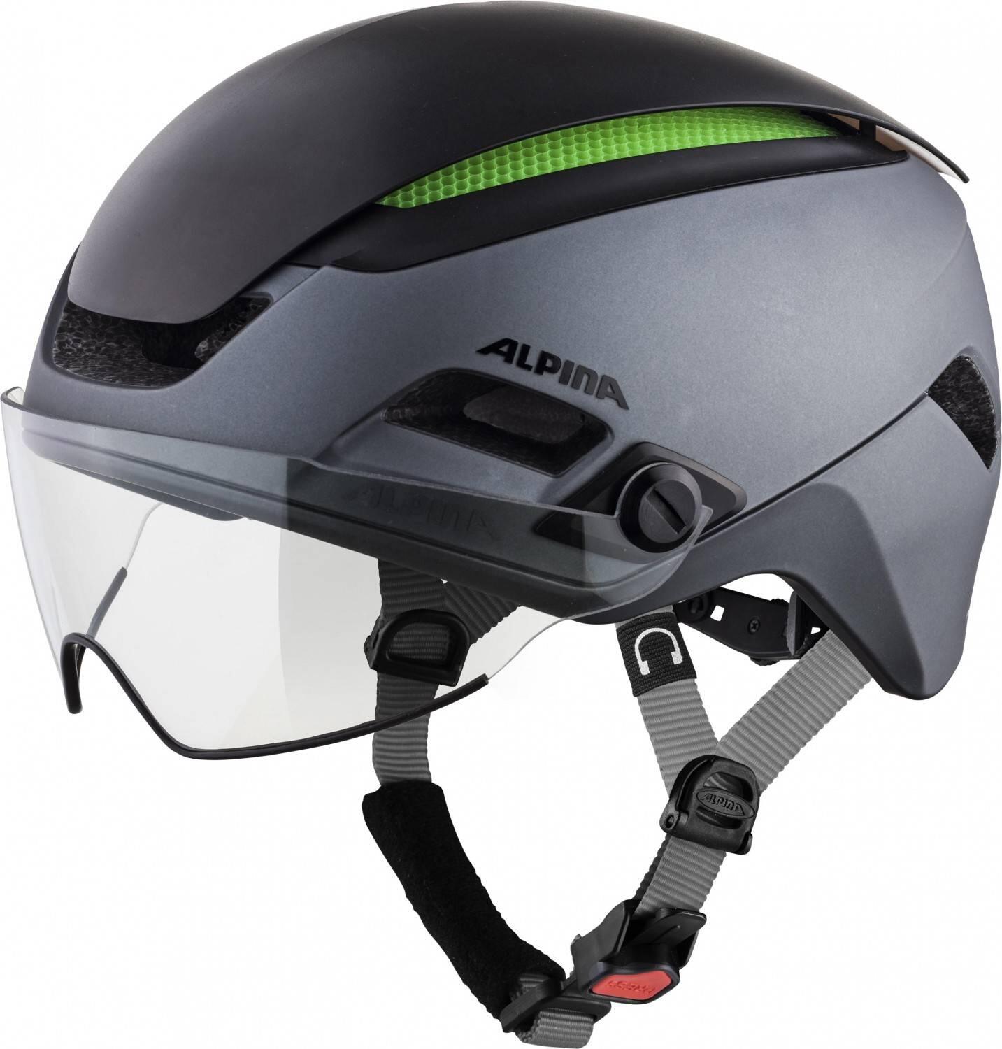 Alpina Altona Mirror Fahrradhelm (Größe: 52-57 cm, 30 charcoal/anthracite)