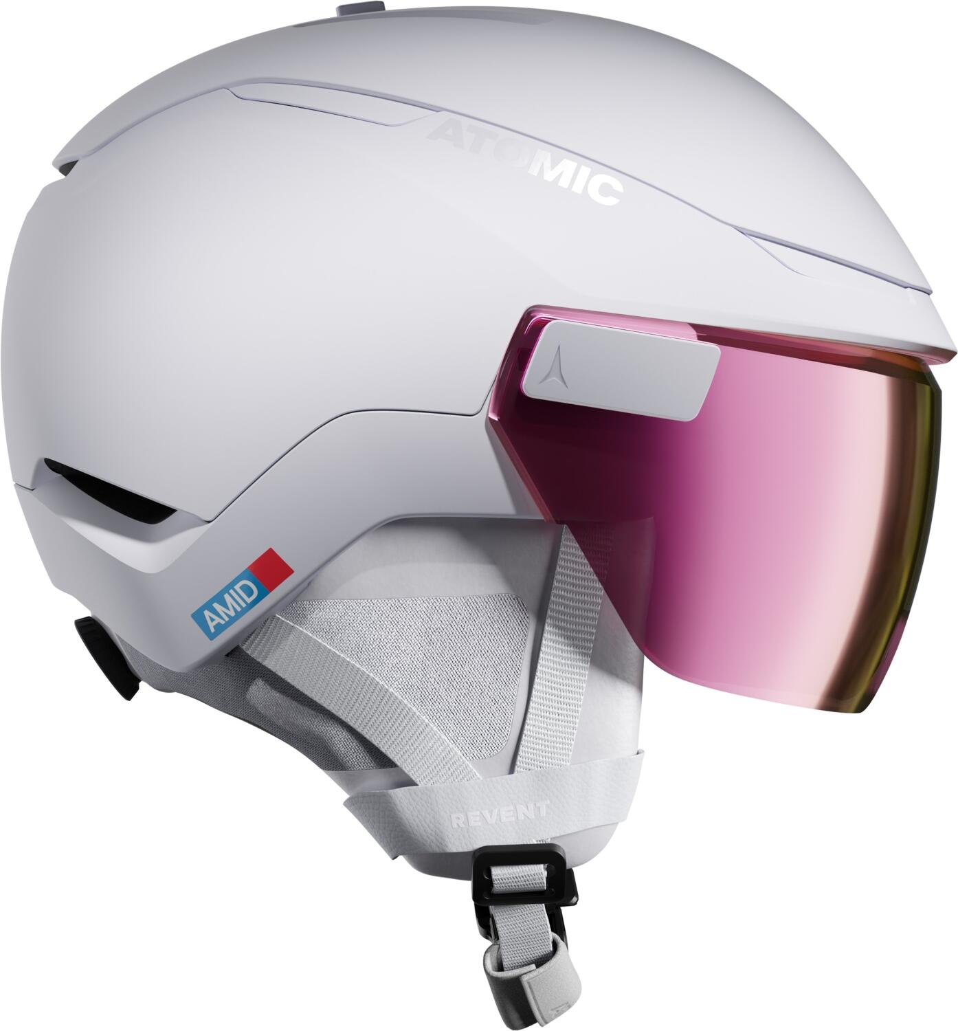 Atomic Revent GT AMID Visier HD Ski Helm (51-55 cm, white/heather)