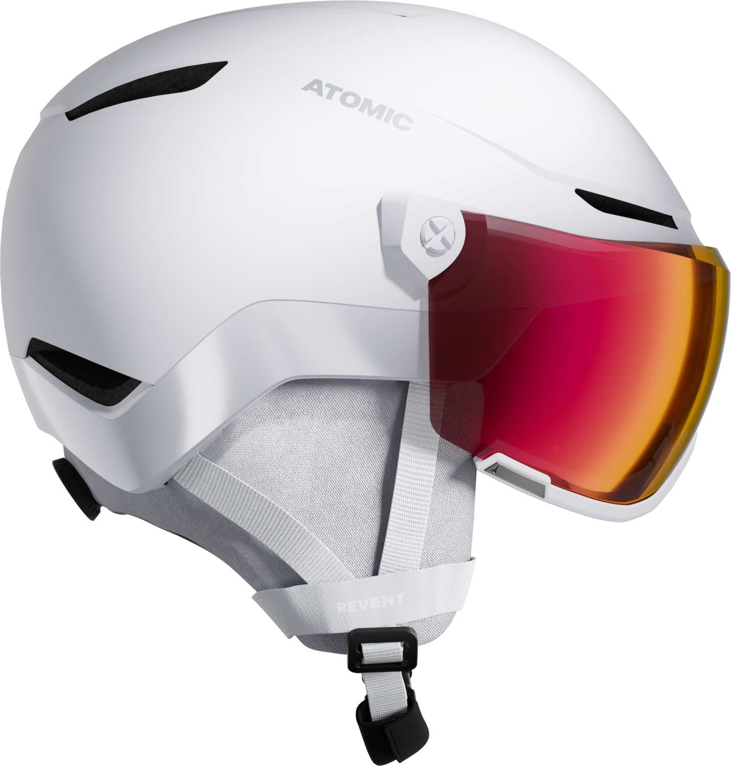 Atomic Revent Visor Photo Skihelm (55-59 cm, white heather)