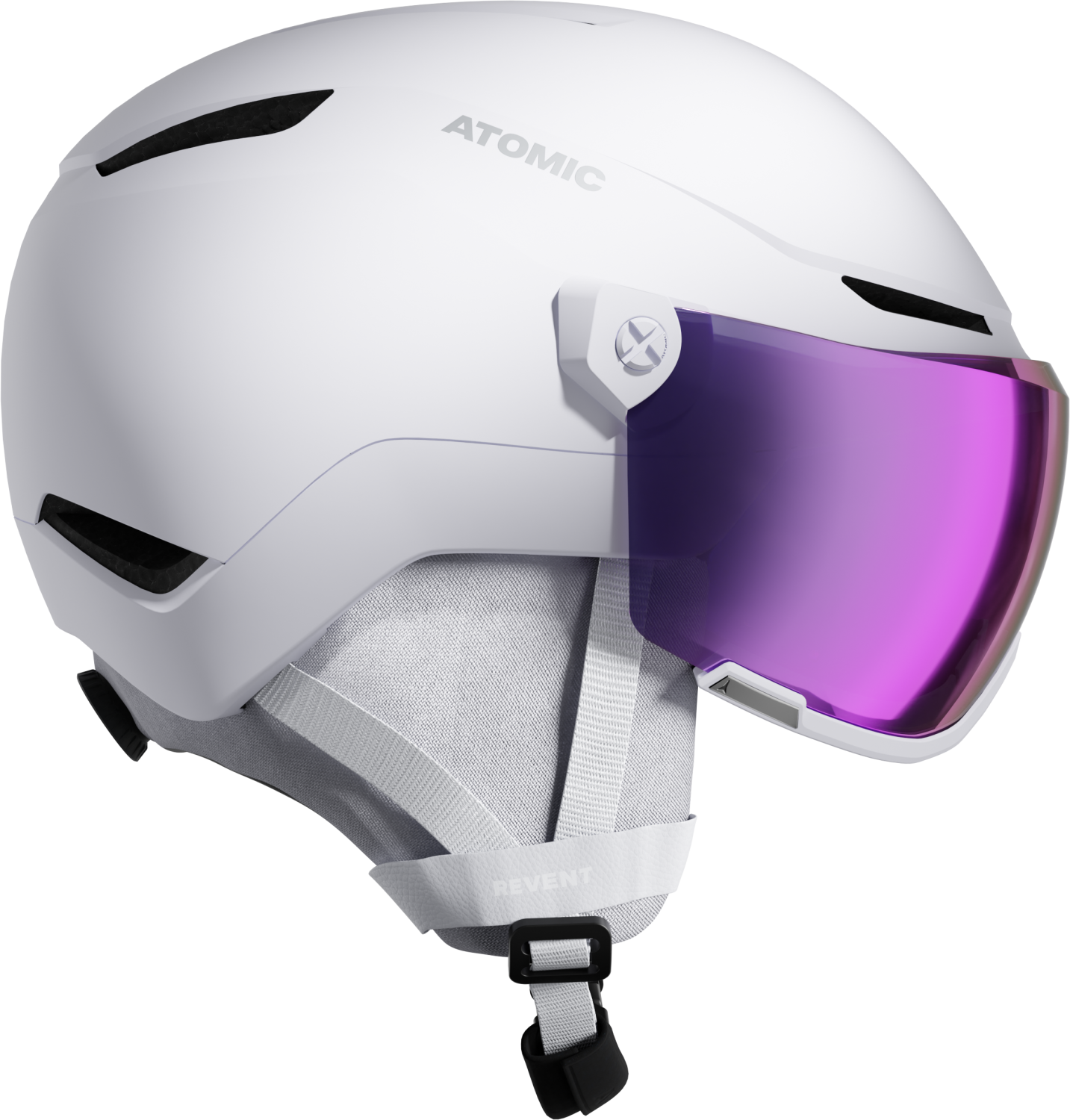 Atomic Revent Visor Stereo Skihelm (51-55 cm, white heather)