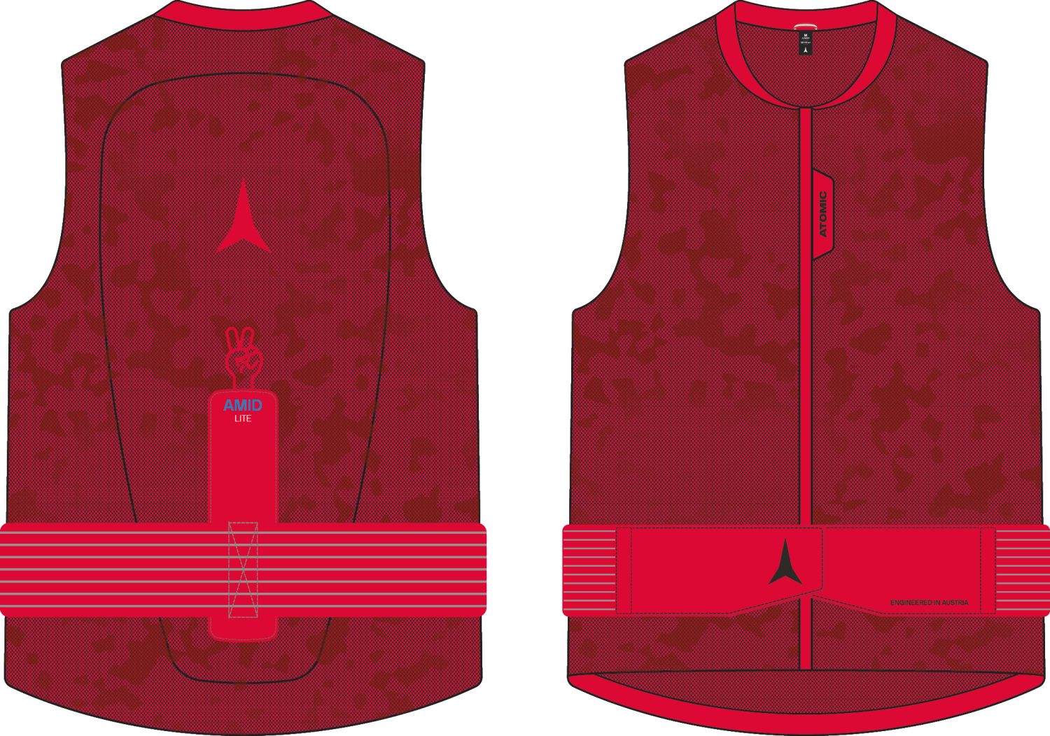 Atomic Live Shield AMID Lite Vest Protektor Jr. (JL, Körpergröße 140 bis 160 cm, graphic red)