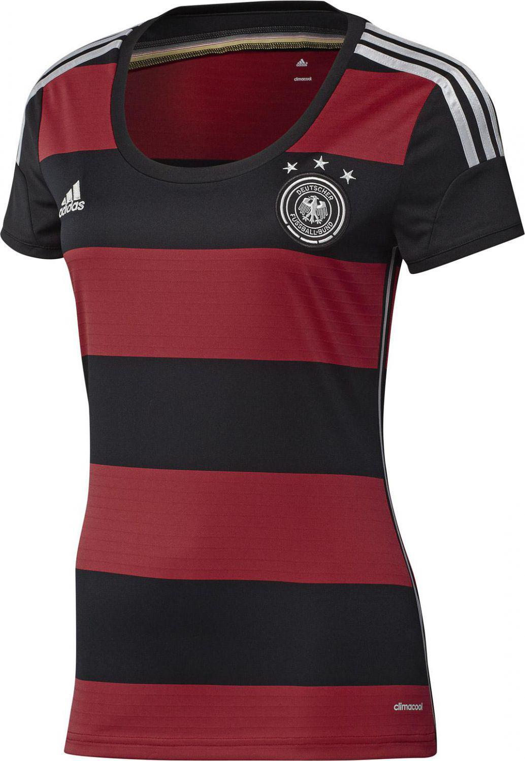 adidas DFB Away Womens Fit Auswärtstrikot (Größe: S (Größe: 34-36), black/victory red/matte silver)