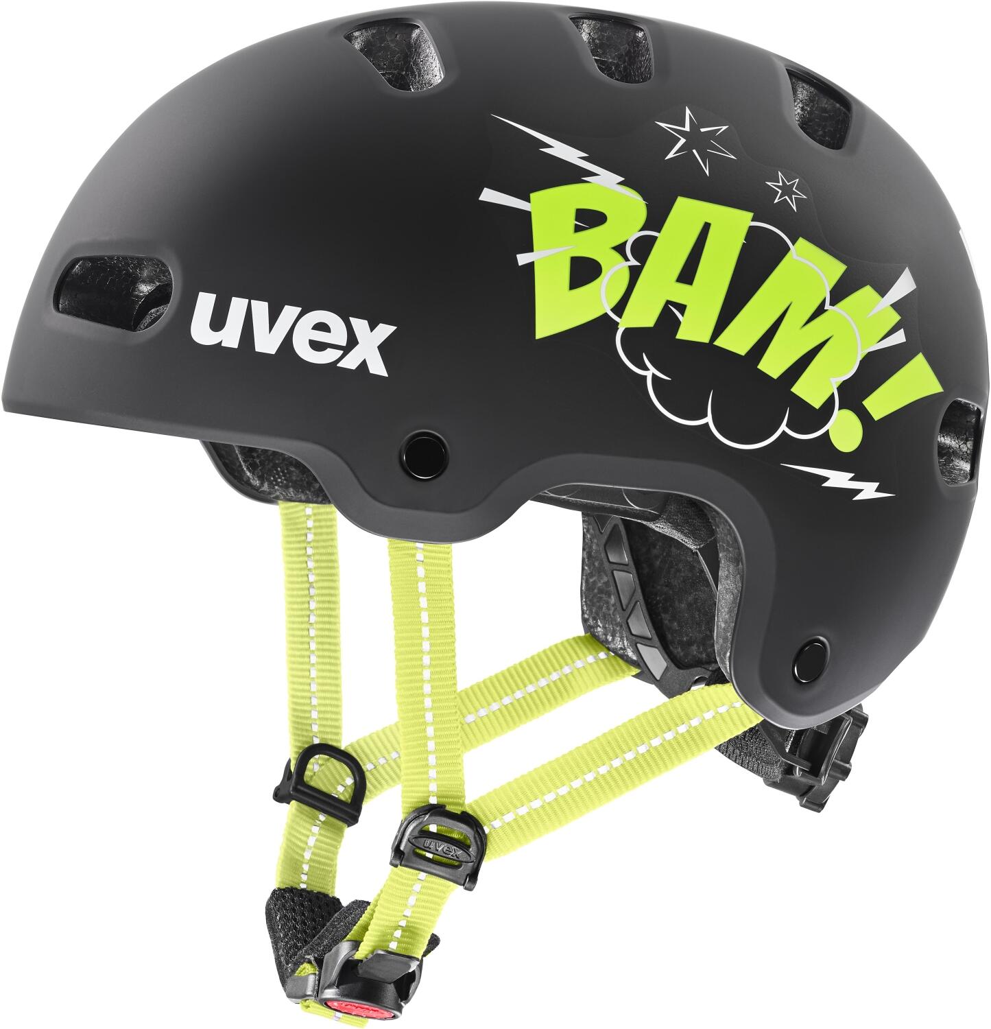 uvex Kid 4 Style Kinderfahrradhelm (51-55 cm, 01 bam black/lime matt)