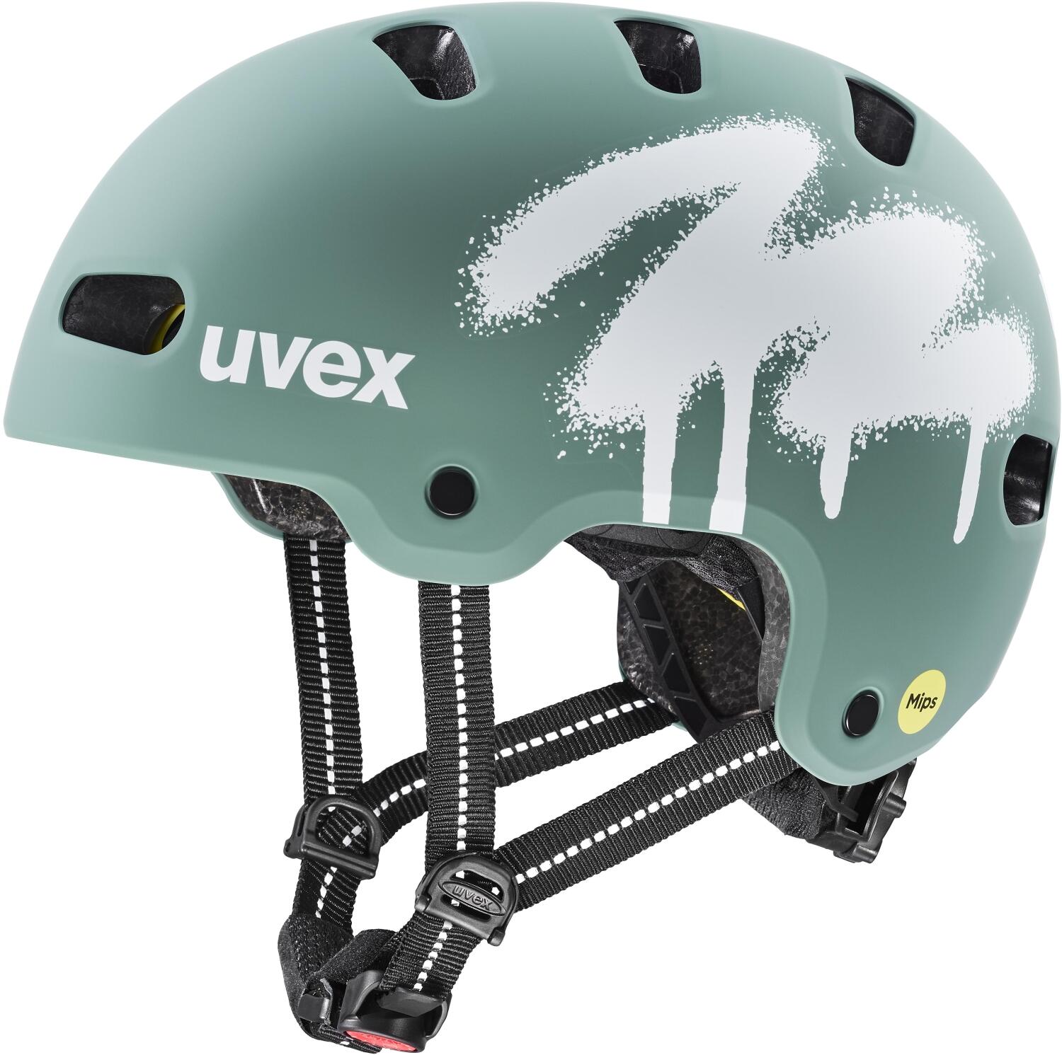 uvex Kid 4 Style Mips Kinderfahrradhelm (51-55 cm, 03 spray sage green matt)