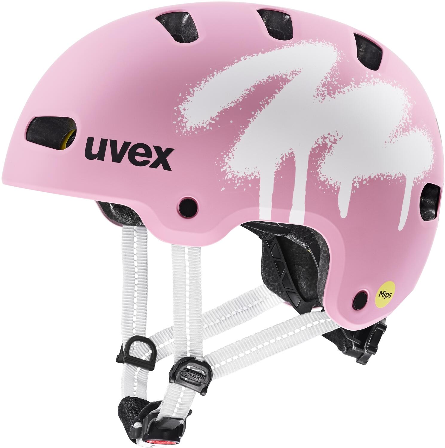 uvex Kid 4 Style Mips Kinderfahrradhelm (51-55 cm, 04 spray strawberry matt)