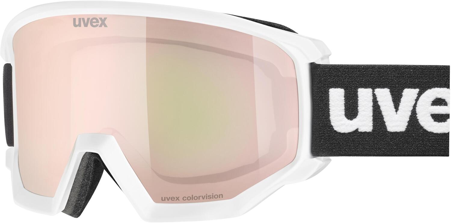 uvex Athletic CV Skibrille Brillenträger (1150 white matt, mirror rose/colorvision green (S2))