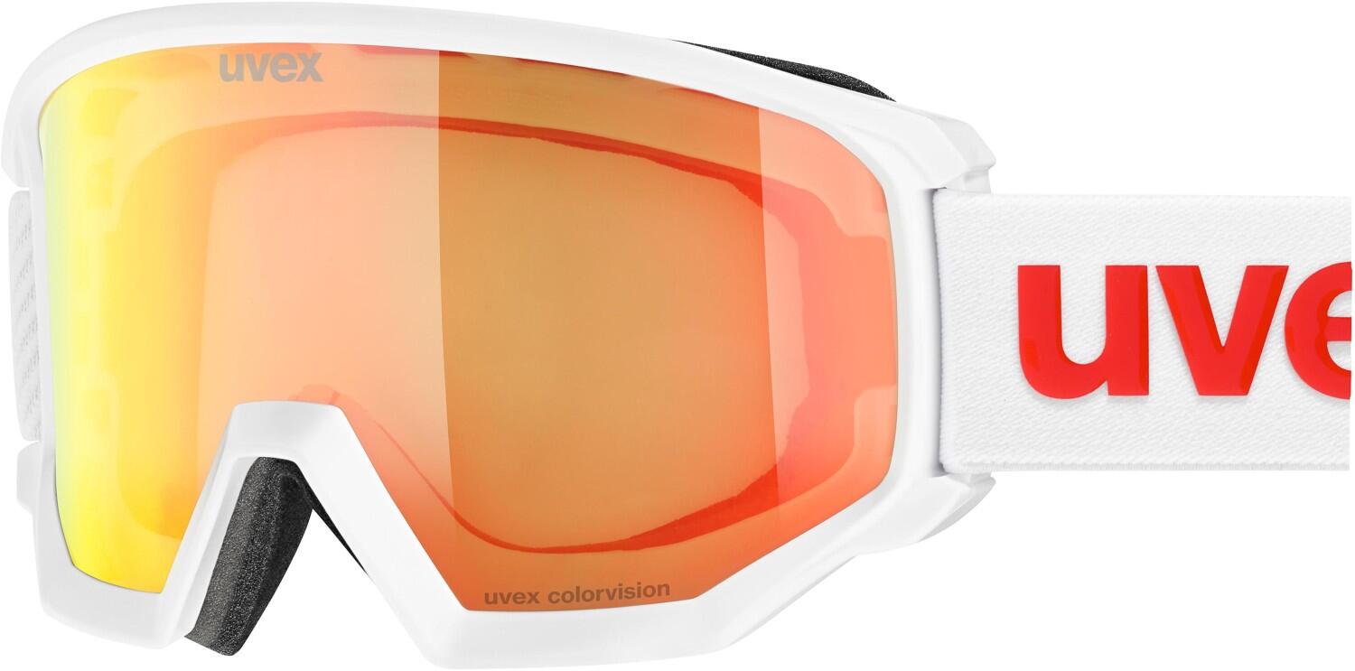 uvex Athletic CV Skibrille Brillenträger (1250 white matt, mirror orange/colorvision green (S2))