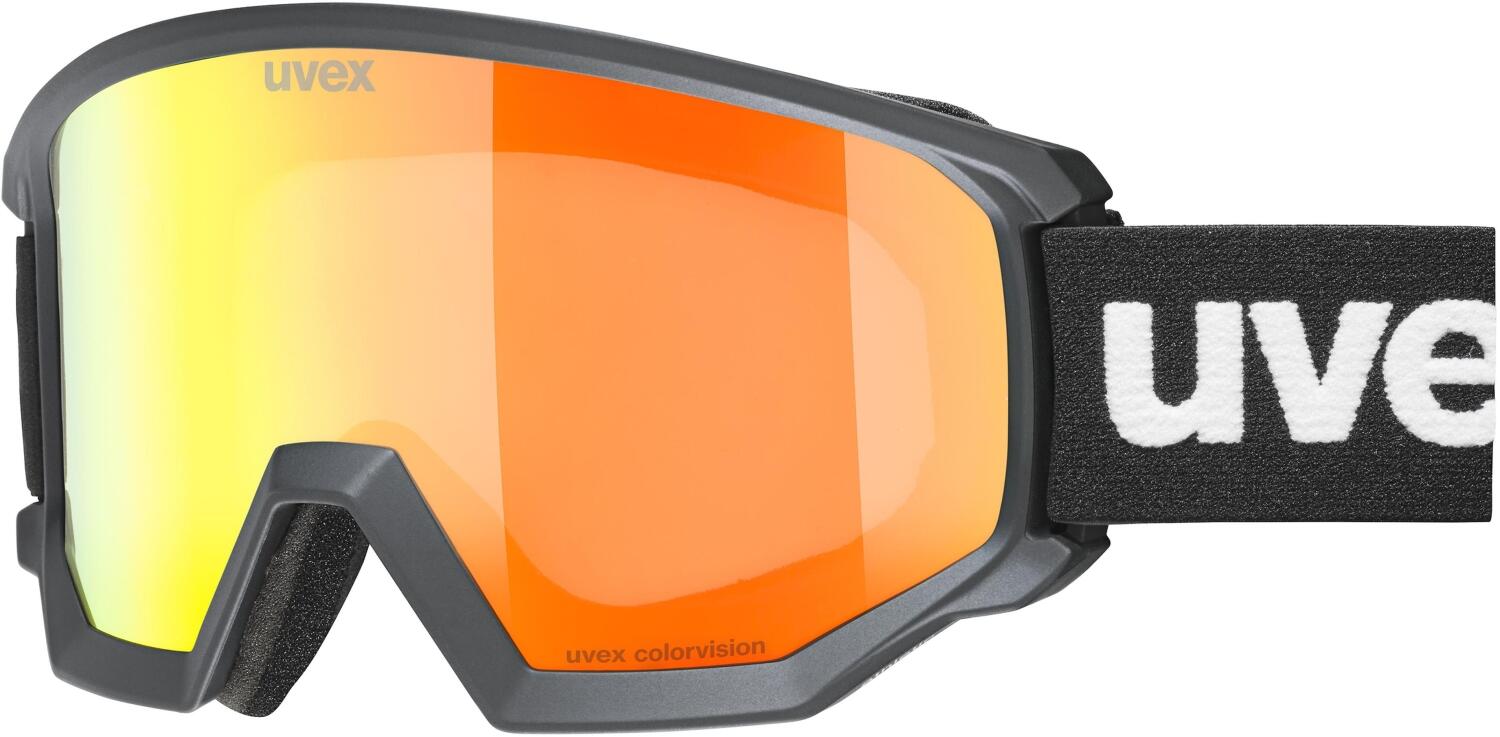 uvex Athletic CV Skibrille Brillenträger (2450 black matt, mirror orange/colorvision green (S2))