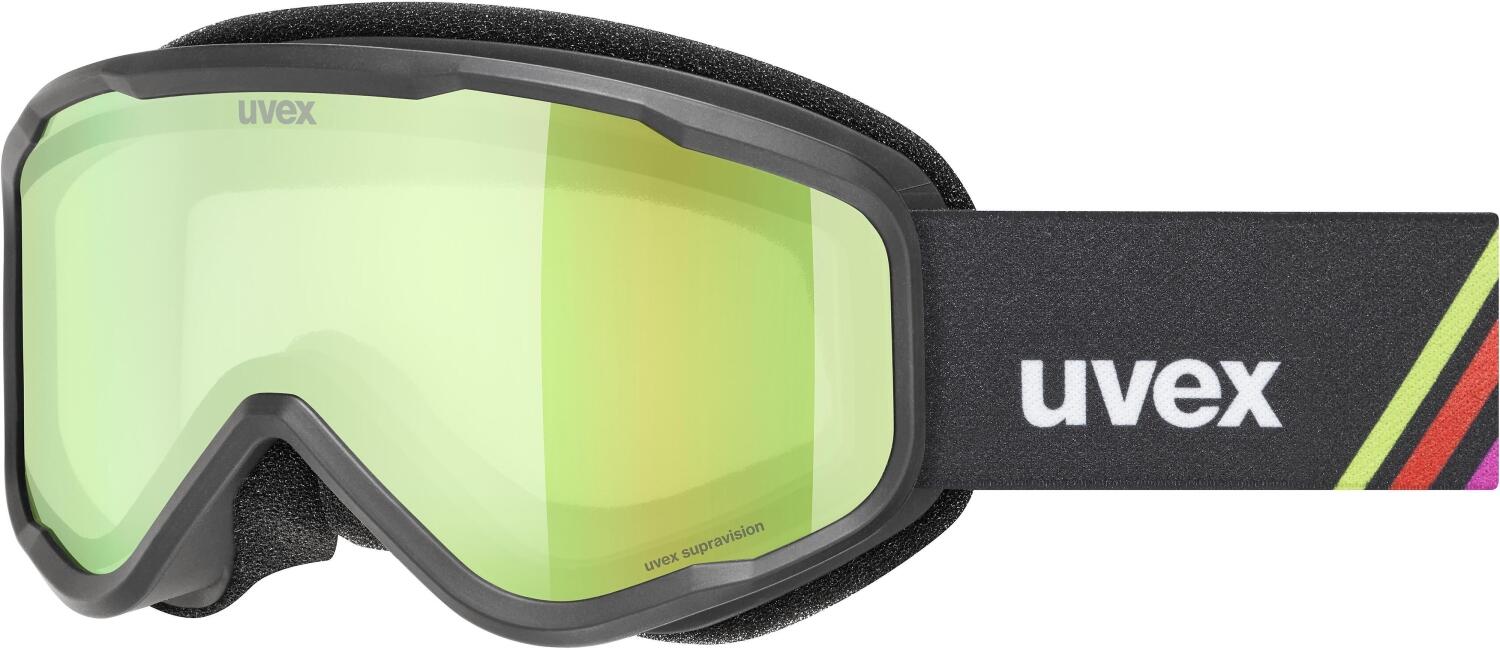 uvex Speedy Nova FM Kinderskibrille (2430 black matt, mirror yellowgreen/yellow clear (S1))