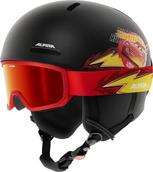 Alpina Zupo 2 Disney Skihelm Skibrille Cars rot-schwarz