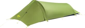 Jack Wolfskin Gossamer Tunnel Zelt grünes Tunnelzelt Seitenansicht