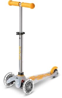 Micro Mini Deluxe Flux LED Kinderkickboard grau orange LED-Rollen