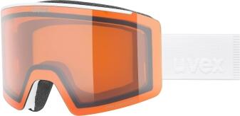 uvex Ignite Lasergold Skibrille orange-weiße Skibrille mit orangener Scheibe