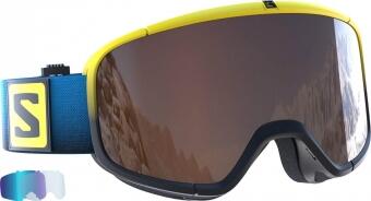 Salomon Four Seven Racing Rennskibrille gelb blaue Skibrille Seitenansicht
