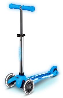 Micro Mini Deluxe Glow LED Plus Kinderkickboard blau mit LED-Rädern